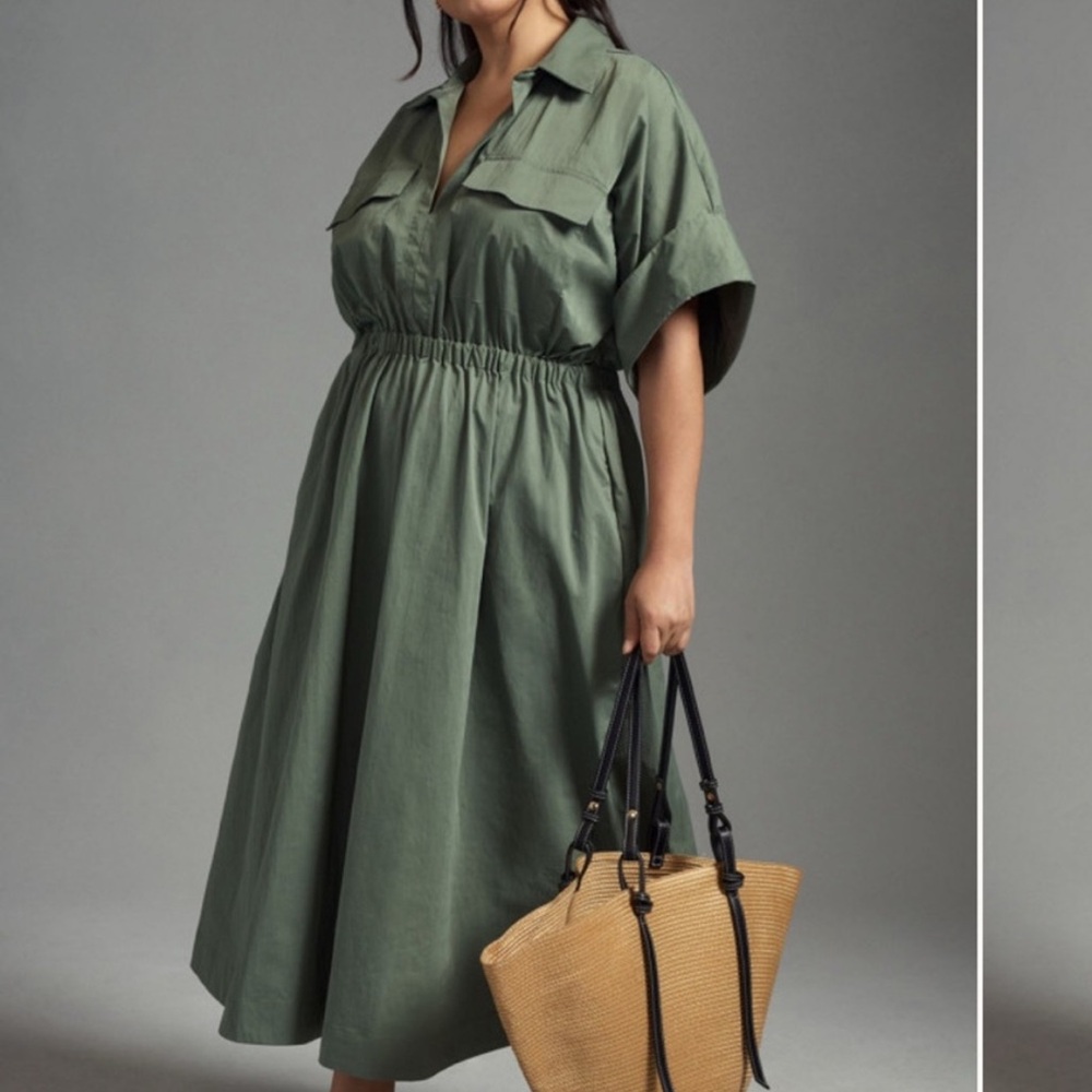 Anthropologie Maeve Utility Shirt Dress